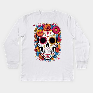 Calavera Skull Kids Long Sleeve T-Shirt